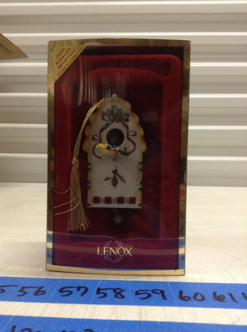 Lenox "Winter Greetings" Birdhouse Ornament in the box (1 of 1)