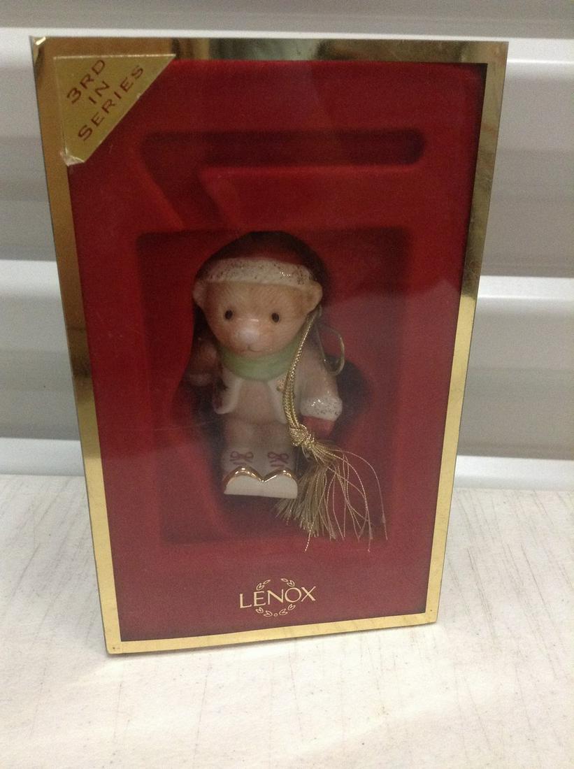 Lenox Ski Time Bear Ornament in the box: Lenox Ski Time Bear Ornament in the box
