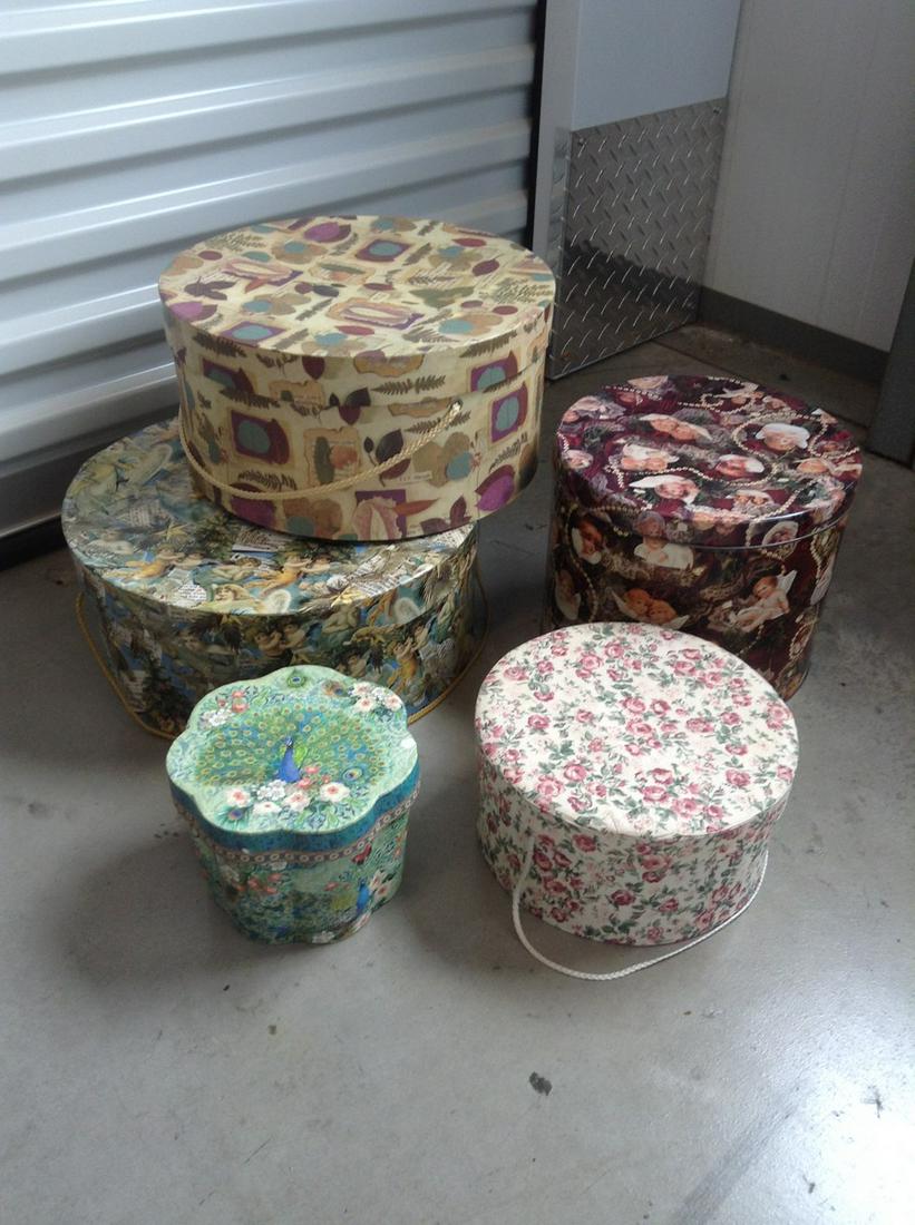 Large lot of Hat boxes and storage boxes: Large lot of Hat boxes and storage boxes