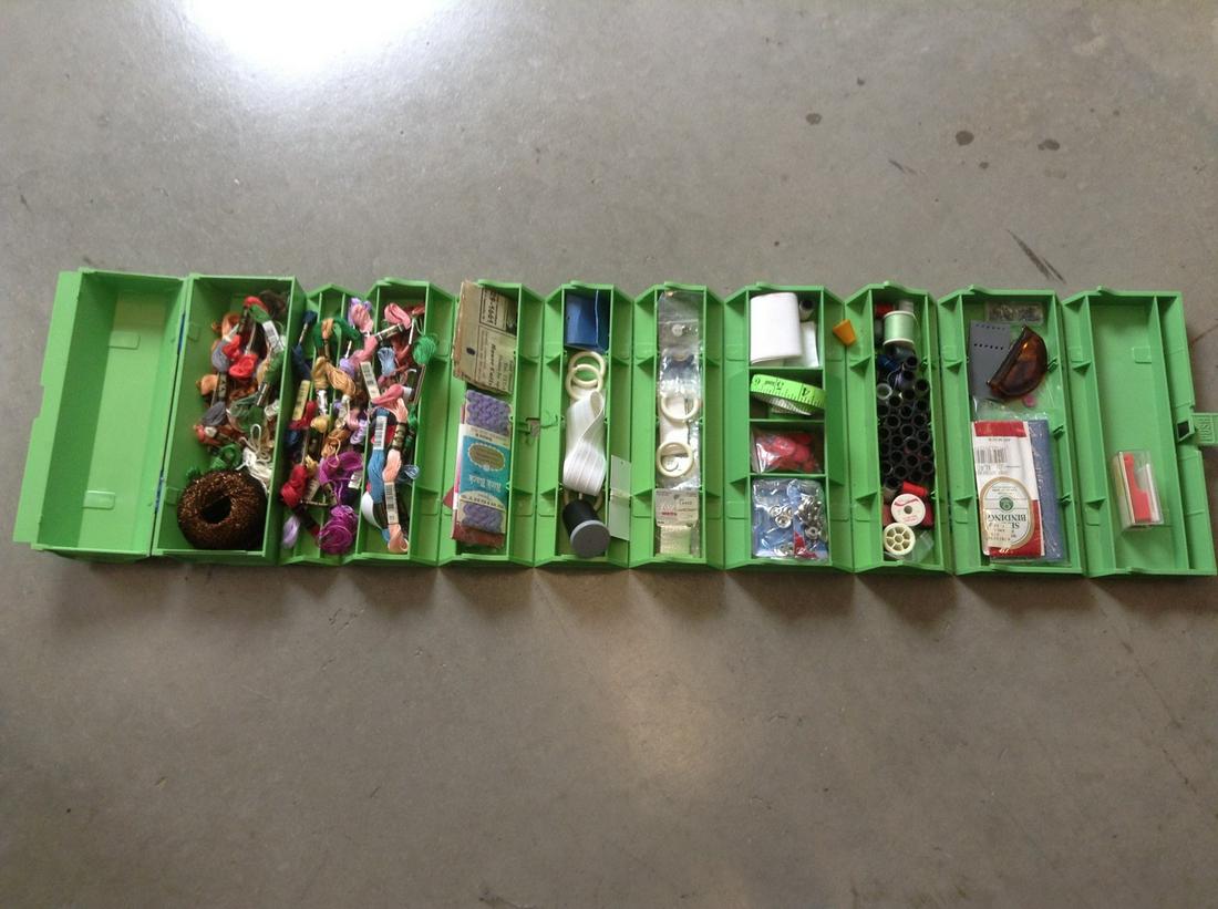 Vintage Roly (Hard plastic roll up) Sewing Box full of (1 of 1)