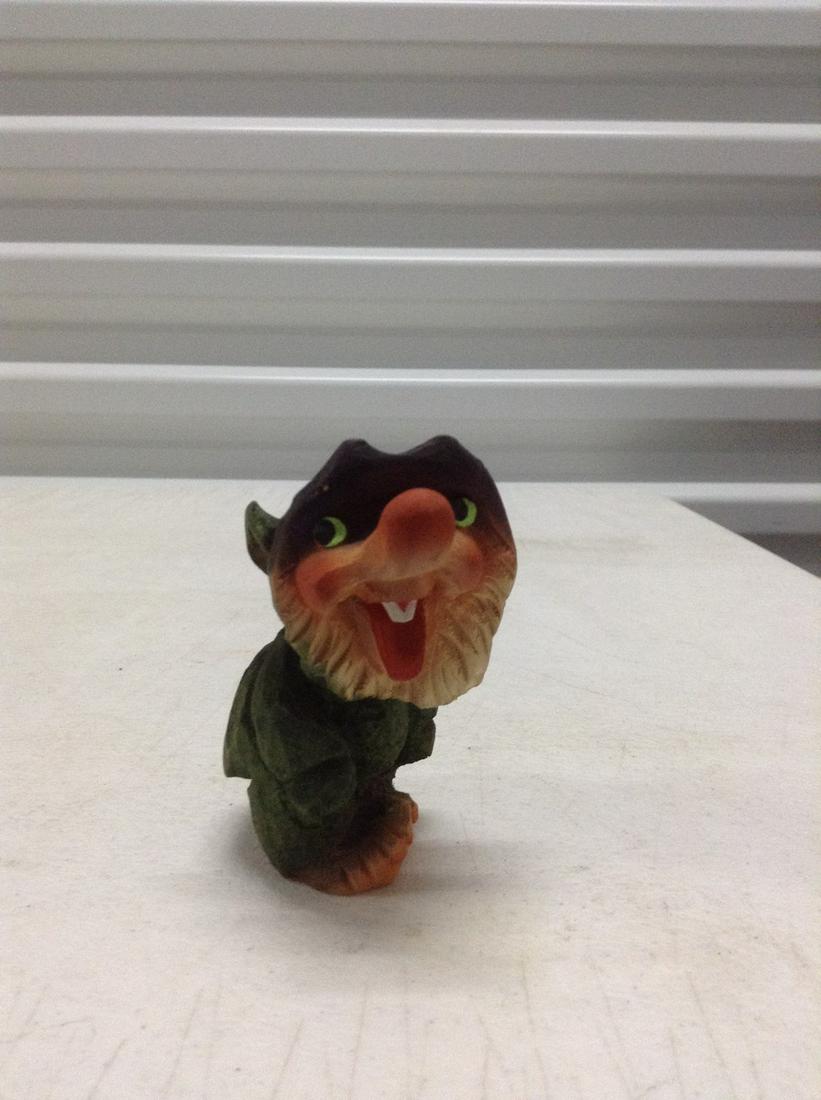 Signed Henning hand Carved in Norway Wood Troll 3.25" (1 of 1)