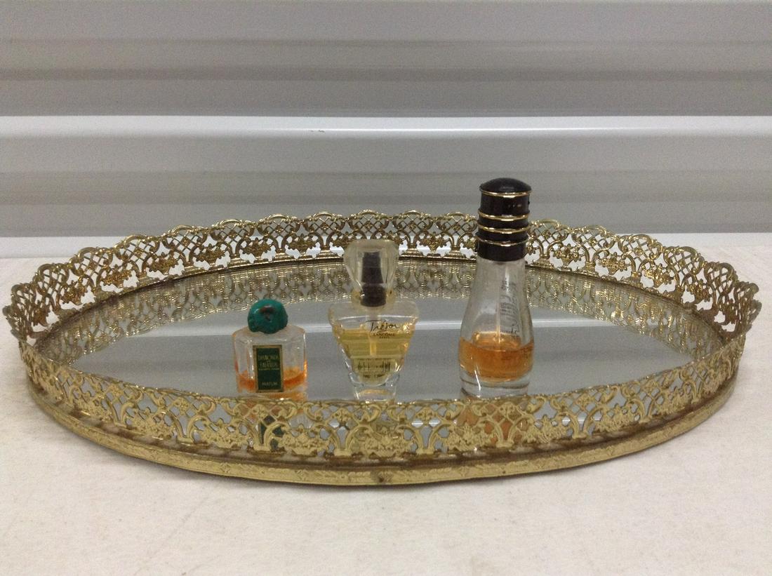 Vintage Vanity Tray with Small Perfume Bottles (1 of 1)