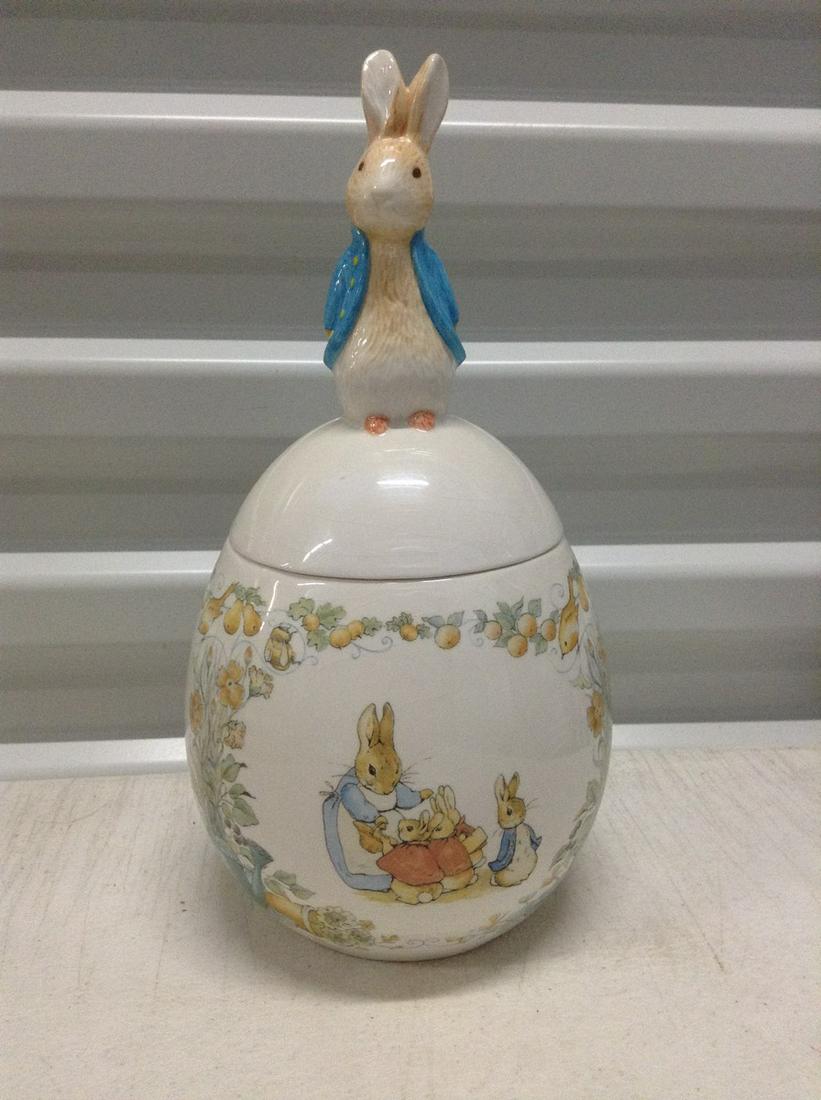 Beatrix Potter Teleflora Egg with Rabbit Lid 10" (1 of 1)
