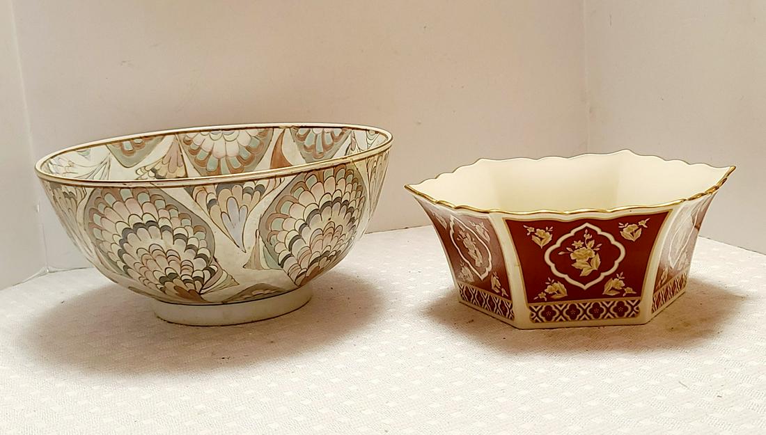 Lenox USA bowl and Handpainted chinese bowl 10x5: Lenox USA bowl and Handpainted chinese bowl 10x5