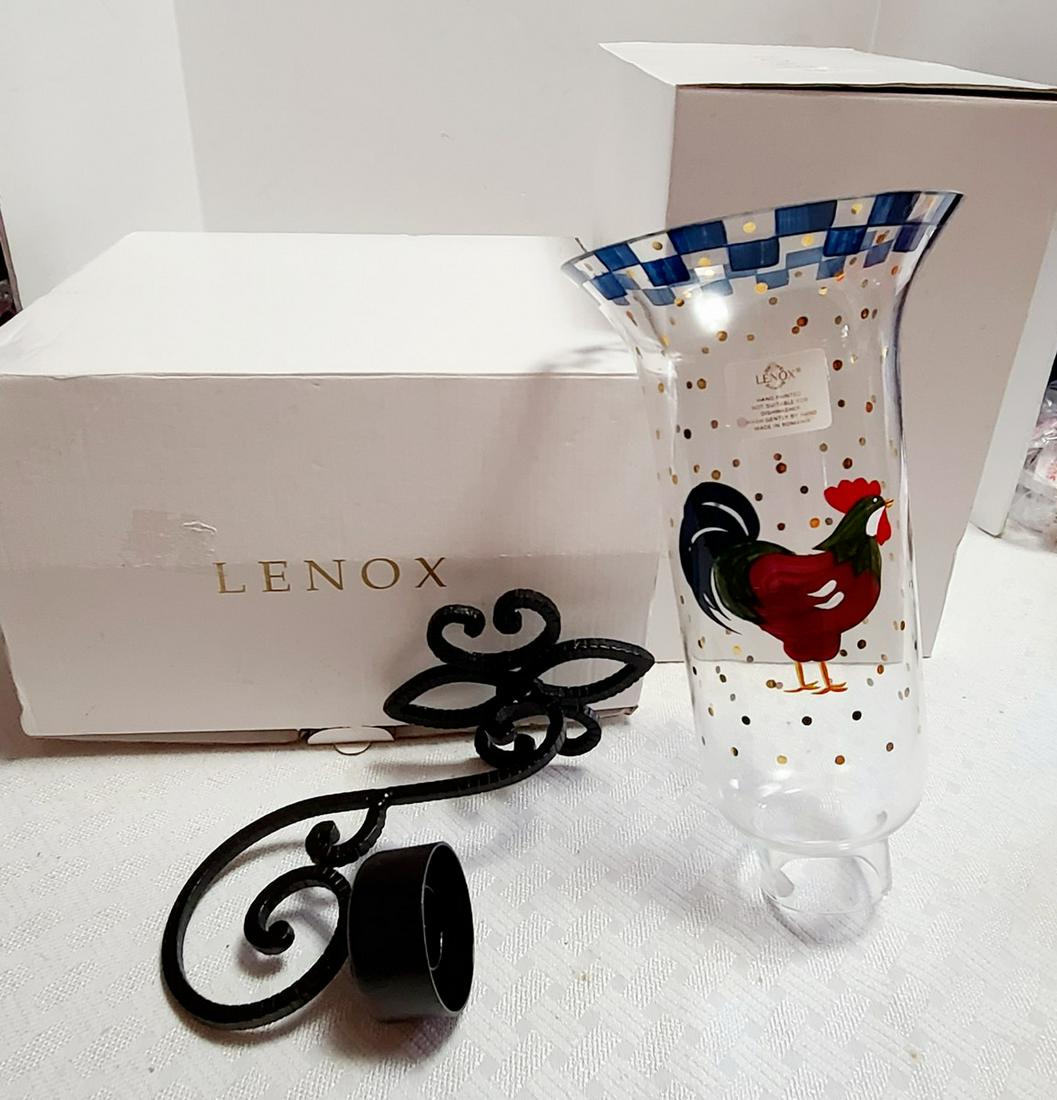 2 with Box Lenox Rooster Sconces Romania: 2 with Box Lenox Rooster Sconces Romania