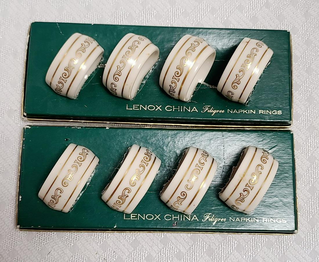 Lenox China Filigree Napkin Rings: Lenox China Filigree Napkin Rings