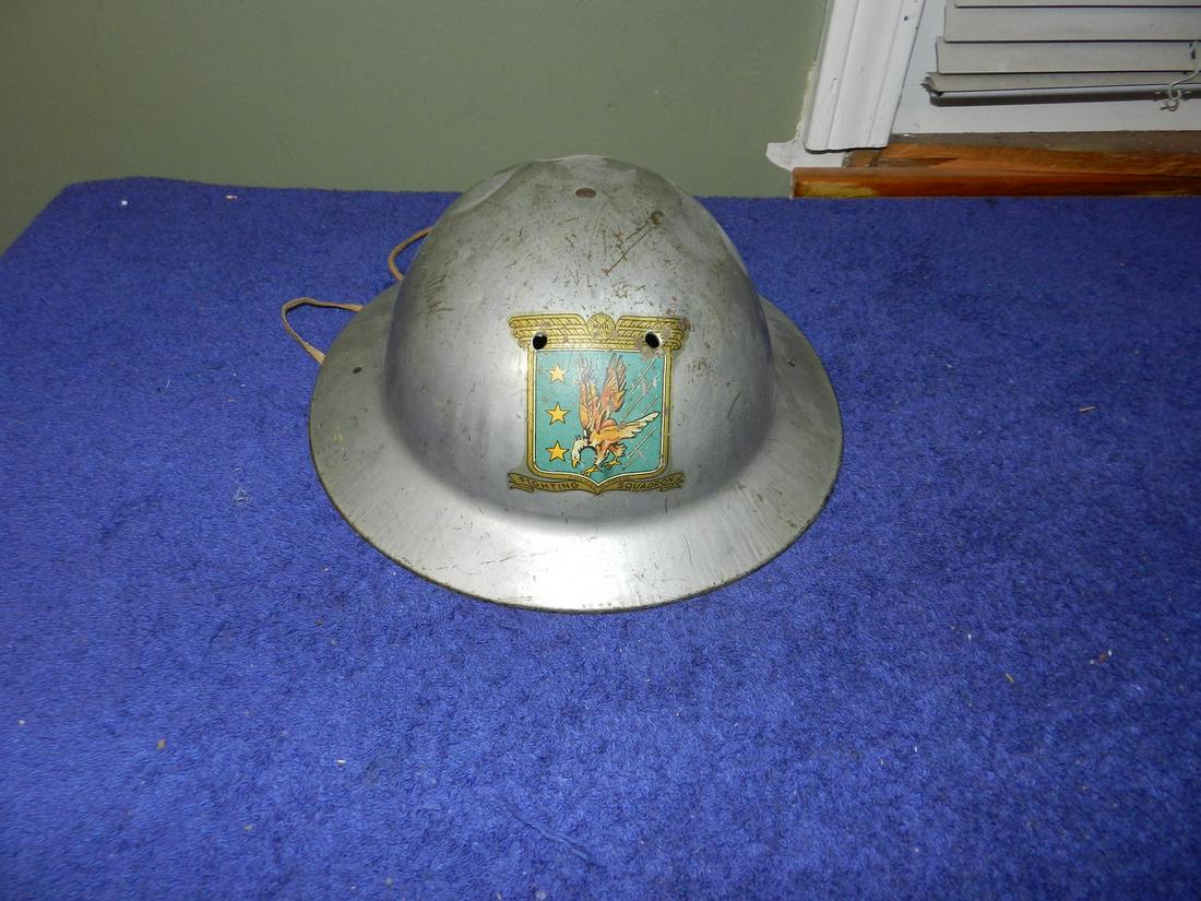 Vintage Marx Toys Fighting Squadron Metal Helmet: Vintage Marx Toys Fighting Squadron Metal Helmet