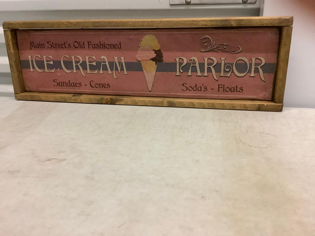 Ice Cream Parlor Wood Sign 25x7 (1 of 1)