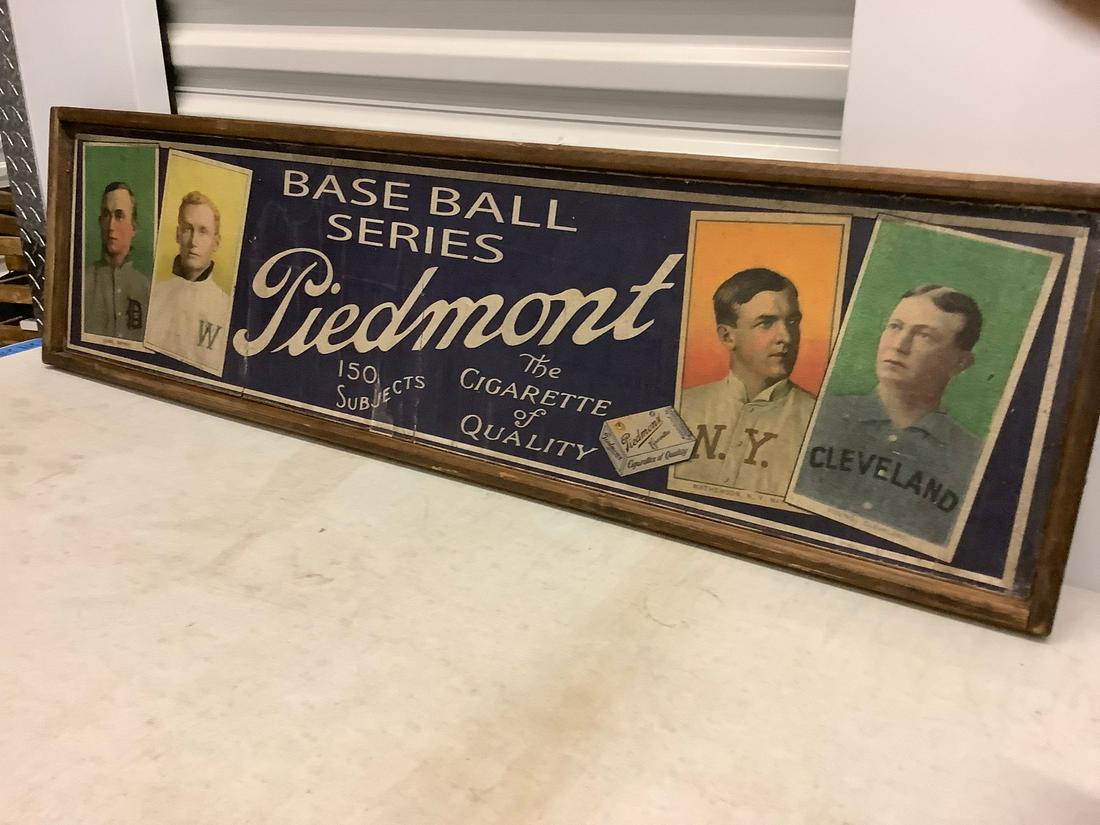 Piedmont Cigarette Baseball Wood Sign 49x18 (1 of 1)