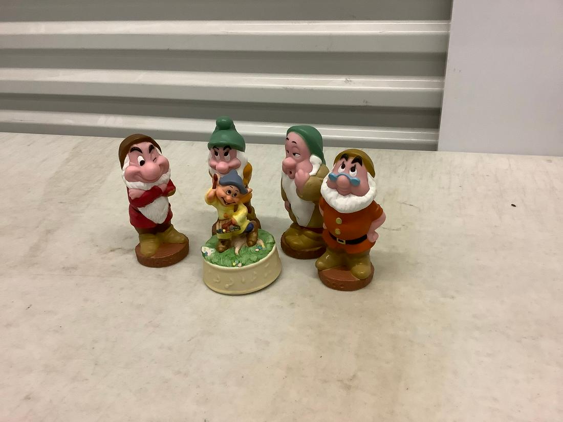 Disney Dwarfs Lot with Schmid Music Box: Disney Dwarfs Lot with Schmid Music Box