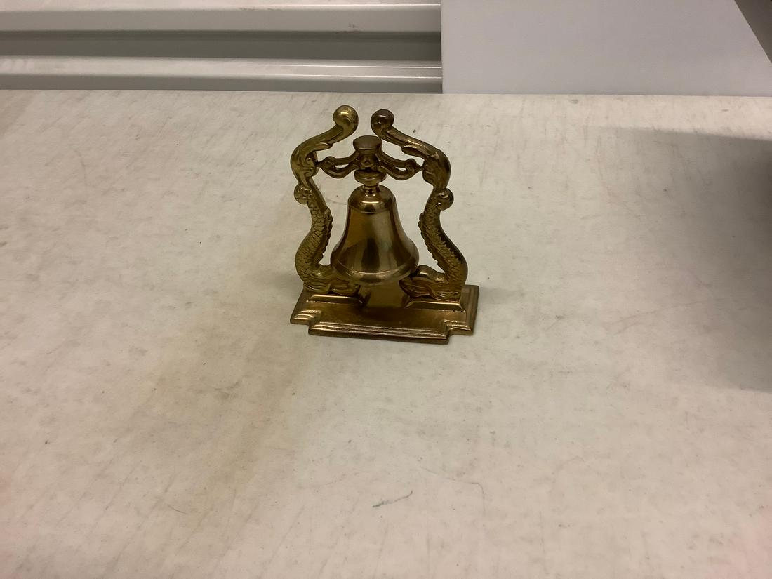 Heavy Brass Bell with Dolphins (1 of 1)