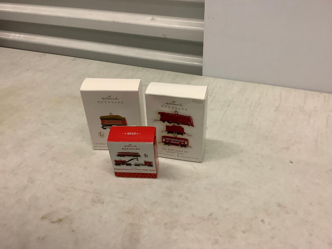 Three Hallmark "Lionel Keepsake" Boxed Ornaments (1 of 1)