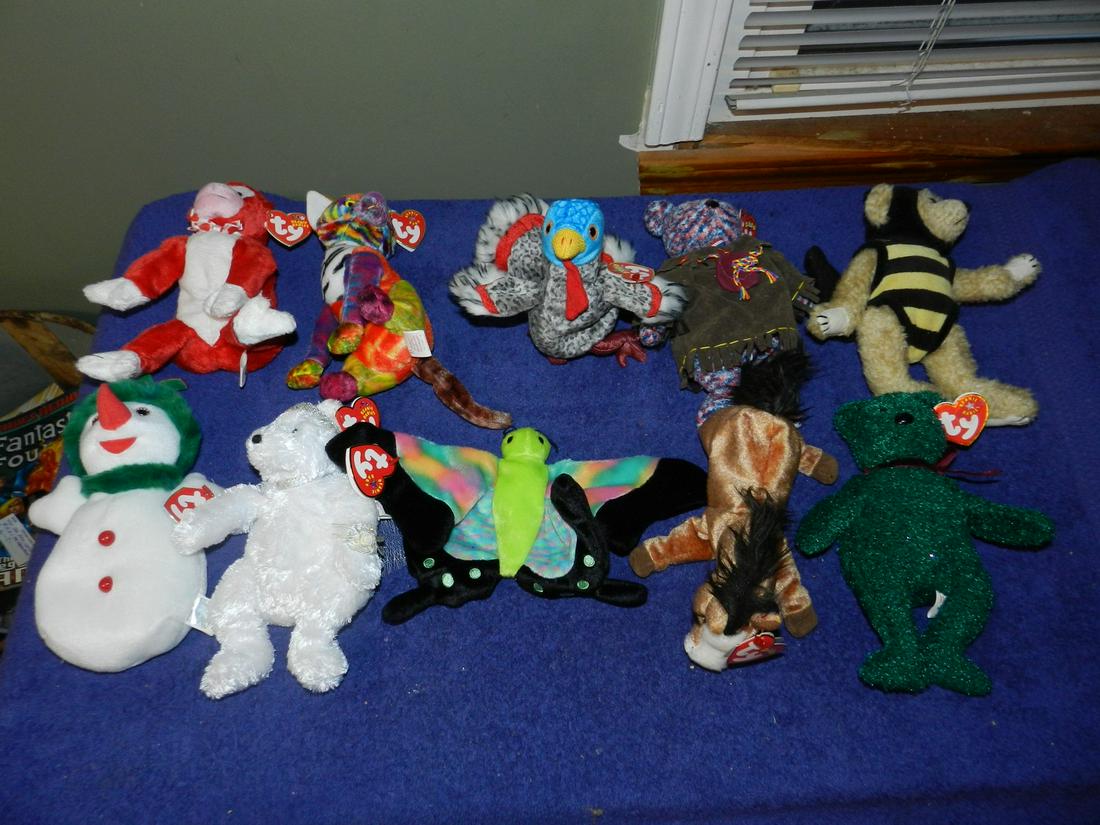Lot of 10 Beanie babies With Tags: Lot of 10 Beanie babies With Tags