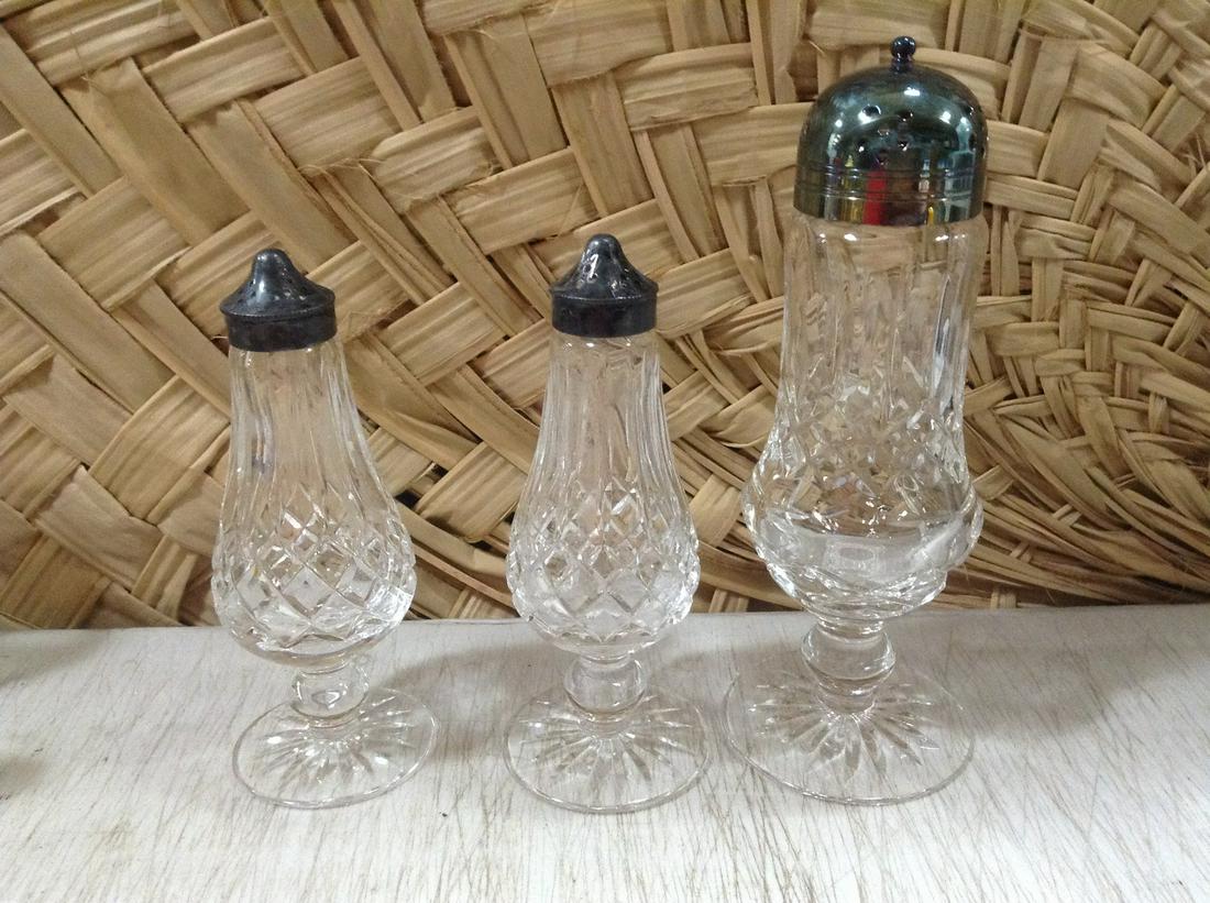 Signed Waterford Crystal & Silver Salt N Pepper and (1 of 1)