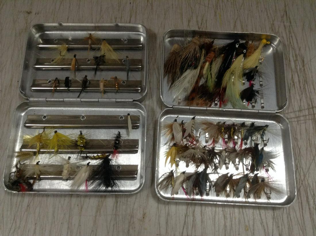 Two Metal Boxes of Fly Fishing Lures (1 of 1)