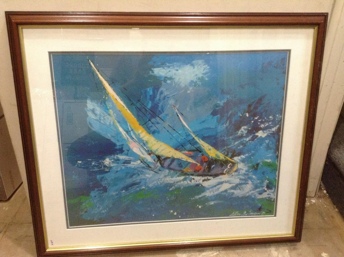 Signed Leroy Neiman "Sailing"  Litho  Print 32.5"x27.5" (1 of 1)