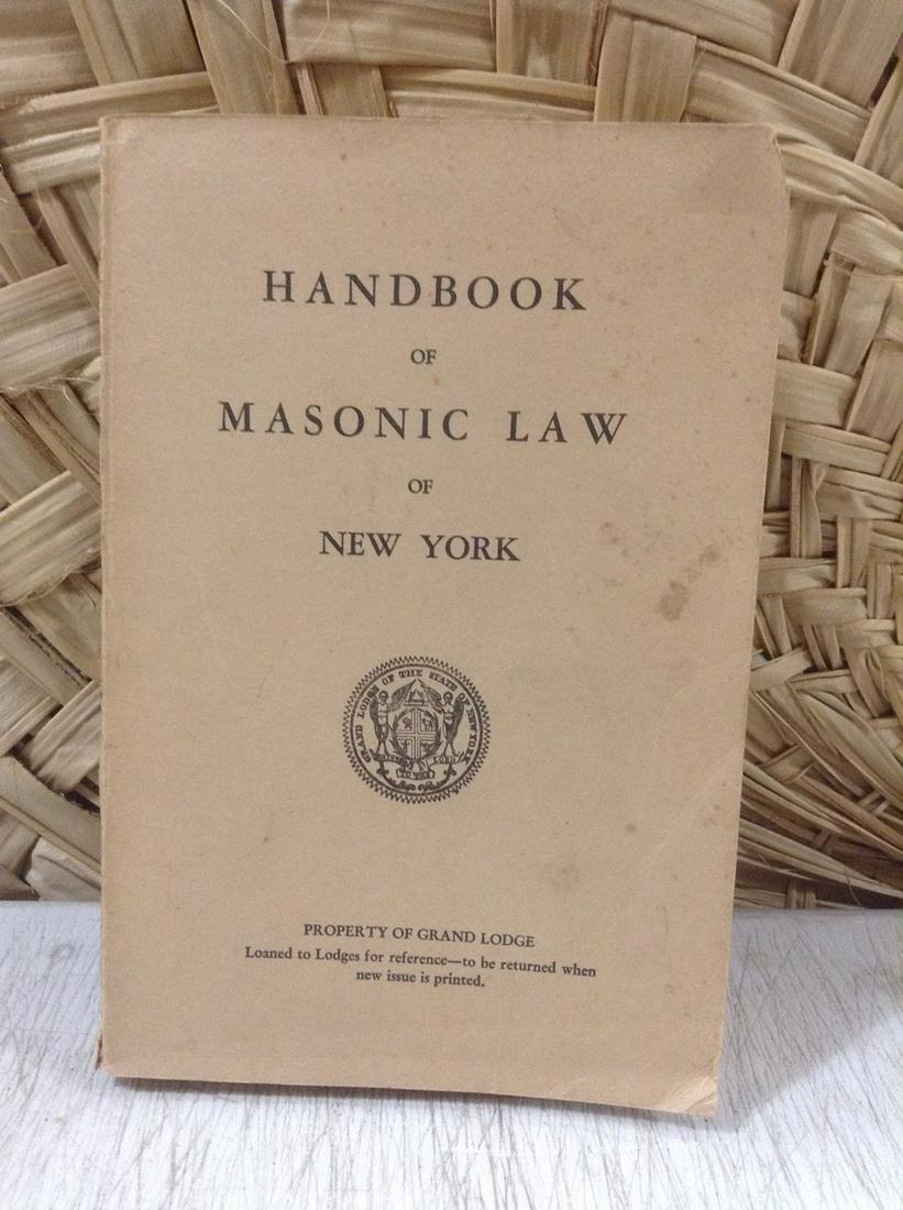 1952 Handbook of Masonic Law of New York by Grand: 1952 Handbook of Masonic Law of New York by Grand Secretary George Irving