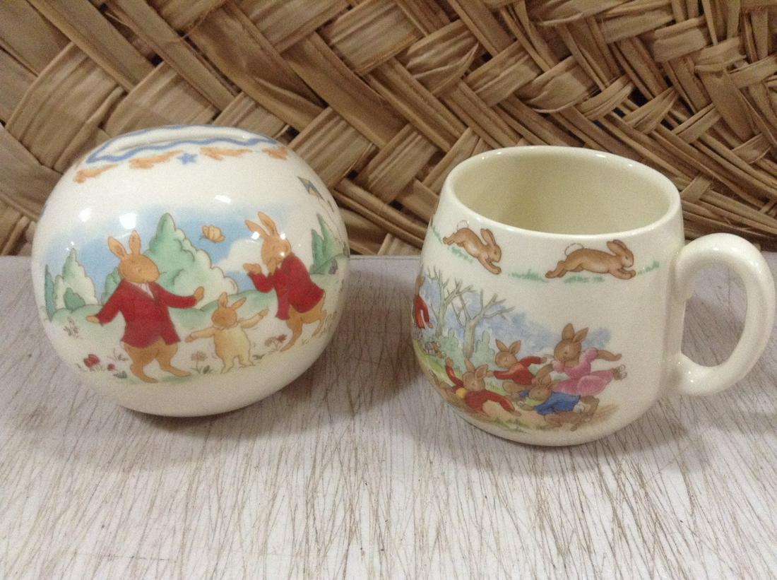 Royal Doulton Bunnykins Bank and Cup: Royal Doulton Bunnykins Bank and Cup