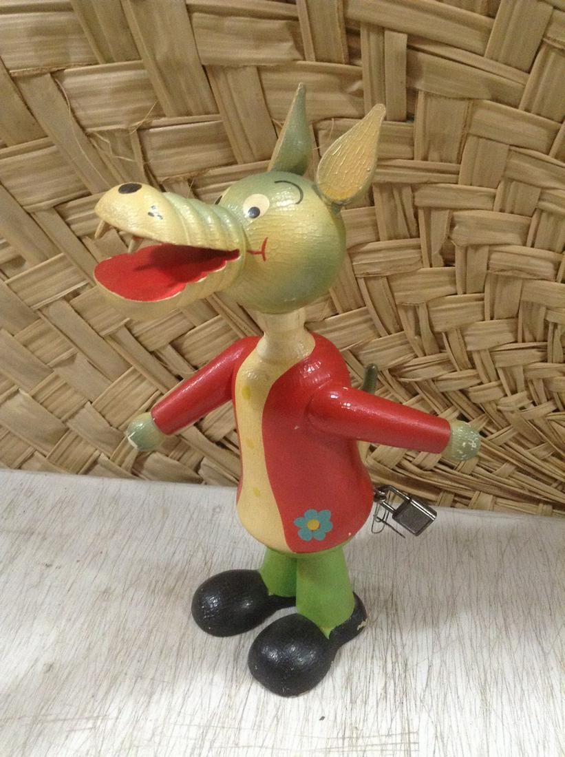 Made in Spain Painted Wood Wolf Bank 11.5": Made in Spain Painted Wood Wolf Bank 11.5"