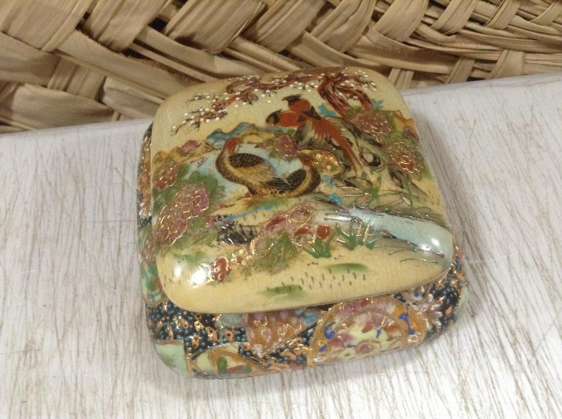 Royal Satsuma Lidded Box 5"x5"x3" (1 of 1)