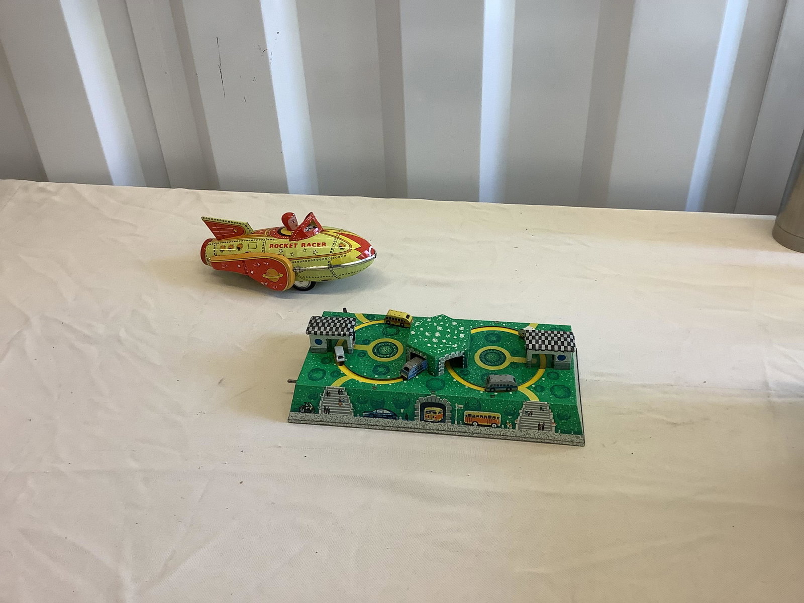 Vintage Tin Rocket Racer and Other Tin Toy: Vintage Tin Rocket Racer and Other Tin Toy