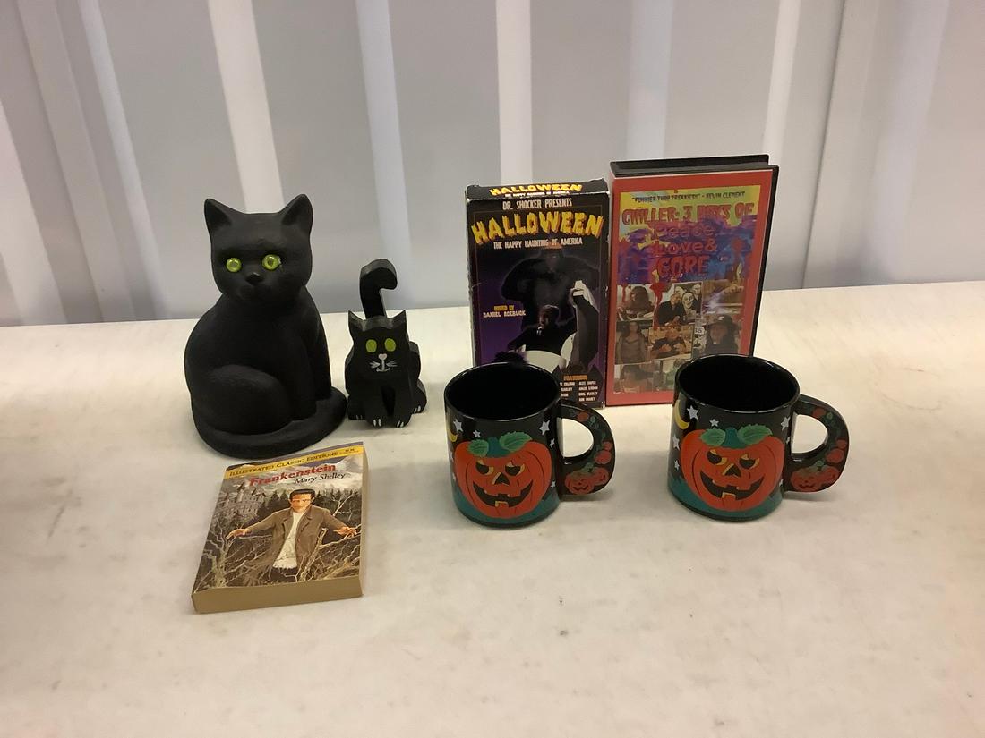 Halloween Lot, Black Cat Votive, Two Mugs, Two Videos (1 of 1)