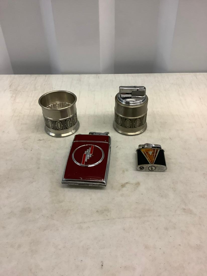 Smoking Lot, MCM Norwegian Cigarette Set, Art Deco: Smoking Lot, MCM Norwegian Cigarette Set, Art Deco Lighters