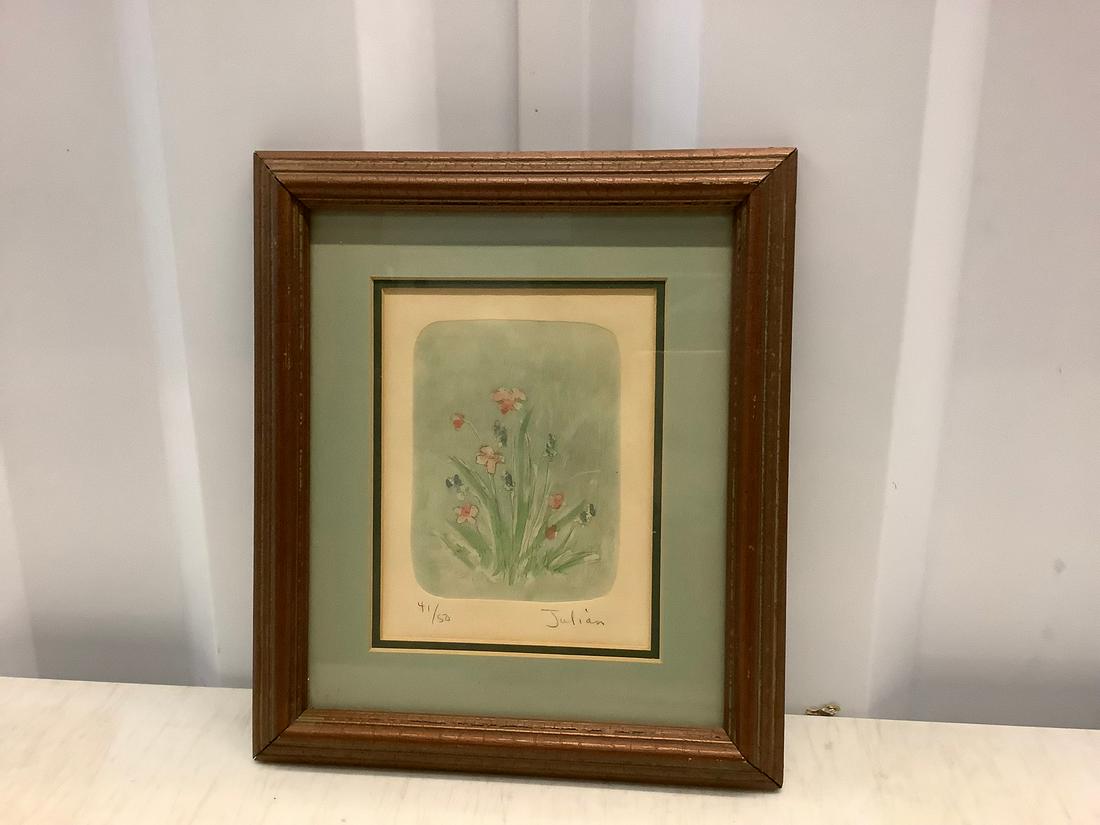 Signed Julian Watercolor  Numbered 41/50 8x9.5 (1 of 1)