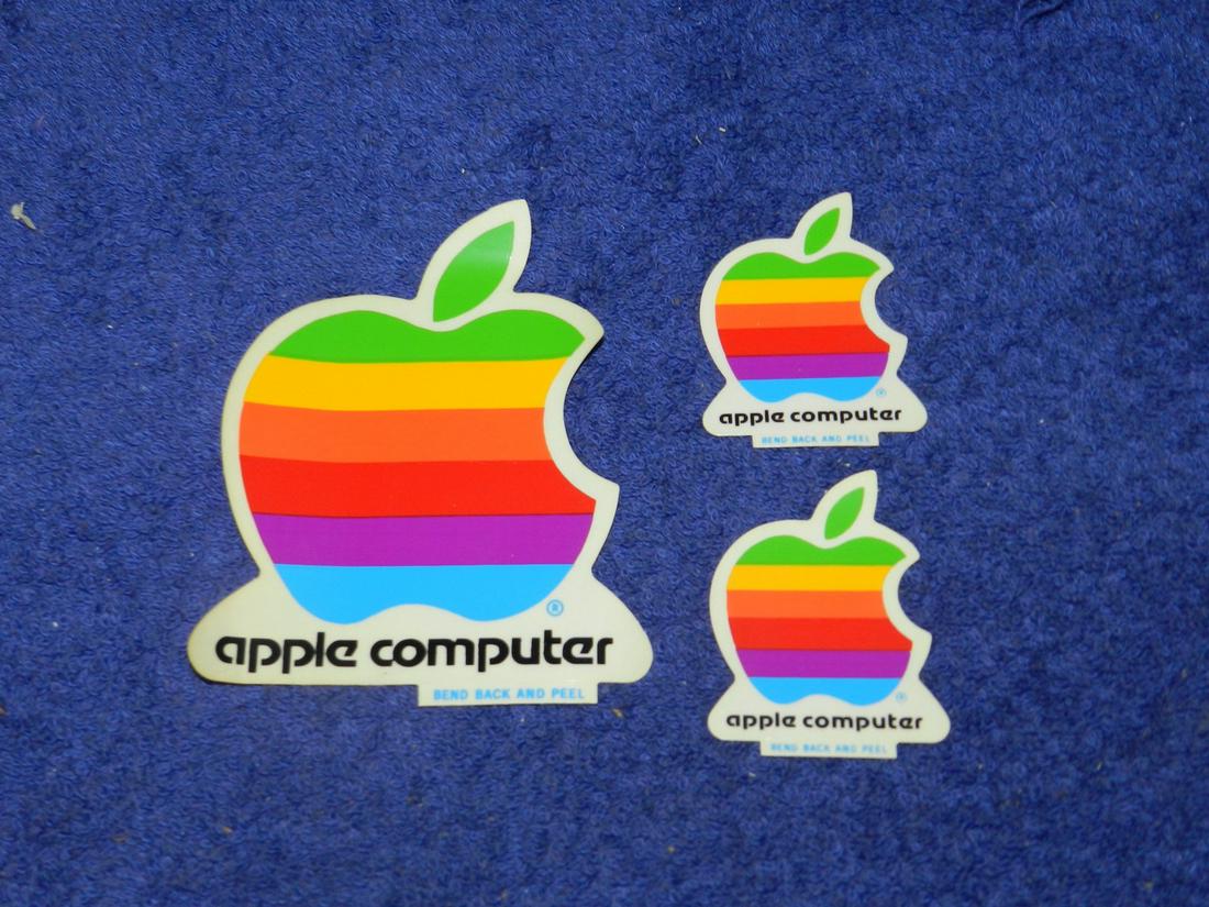 3 Original Vintage Apple Computer Rainbow Stickers (1 of 1)