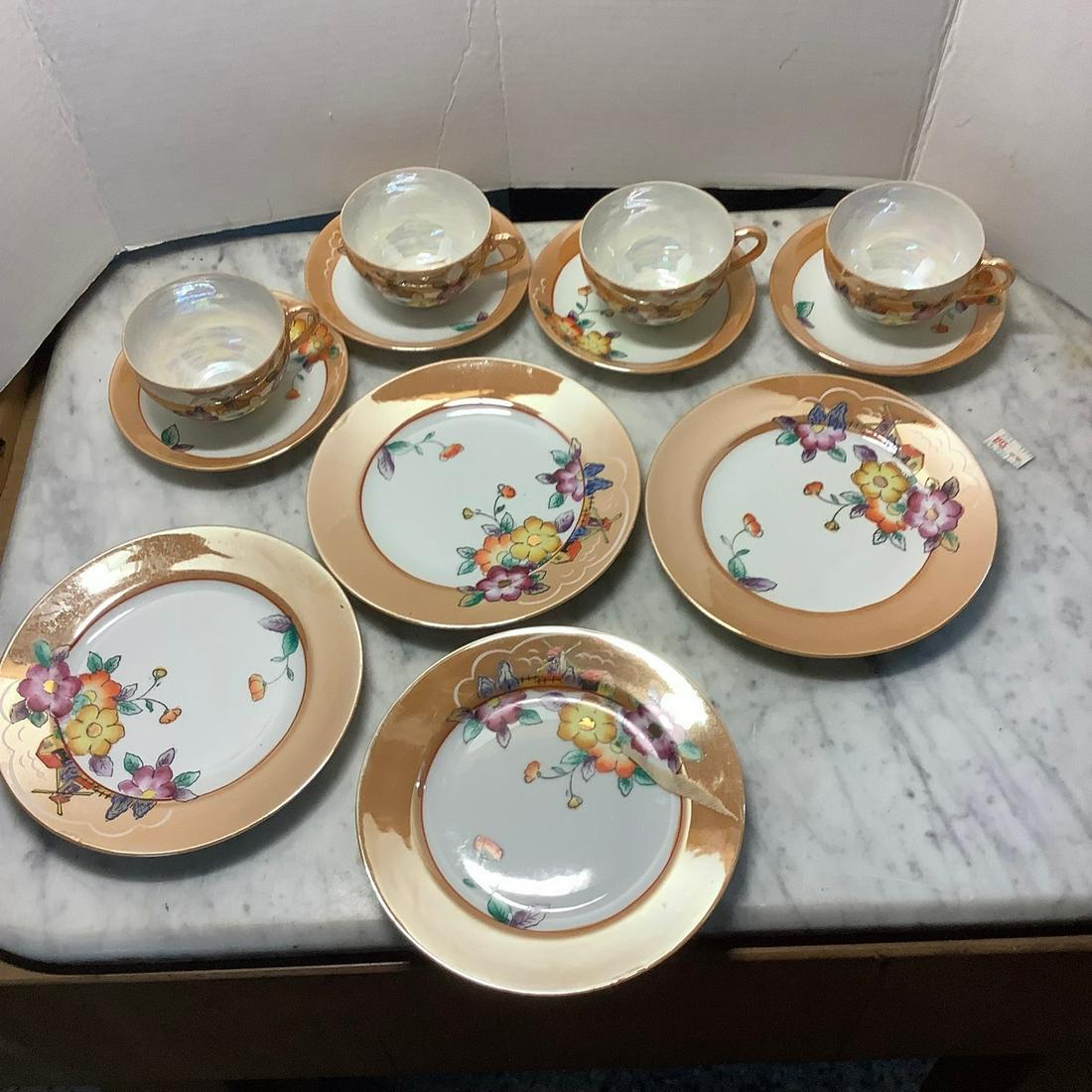 Hinode Tea Cups Saucers and 7 inch plates: Hinode Tea Cups Saucers and 7 inch plates