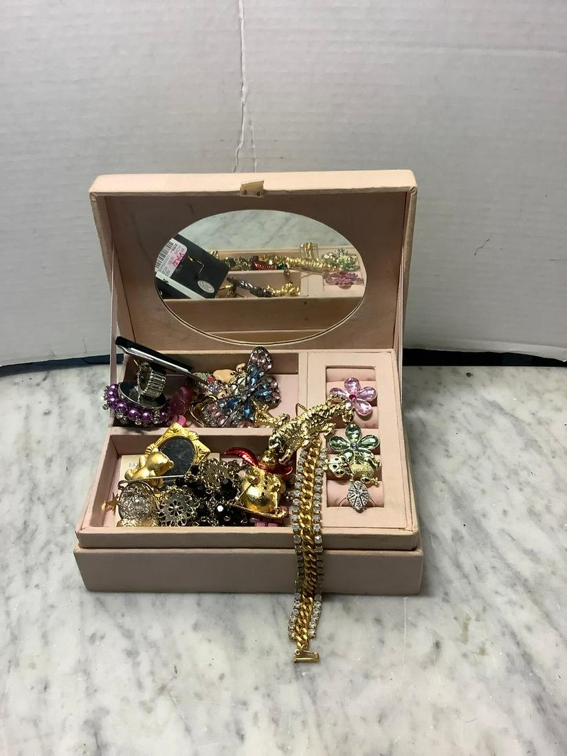 Jewelry Box with costume jewelry: Jewelry Box with costume jewelry