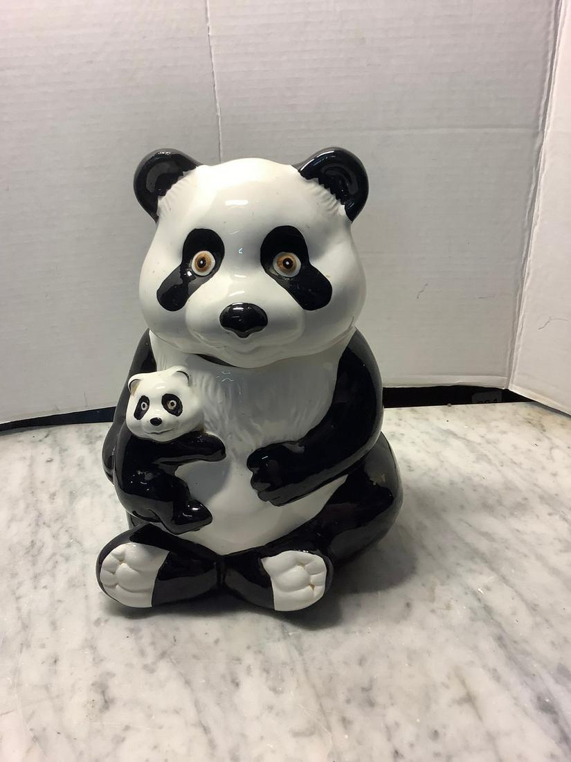 Panda Bear ceramic cookie jar 11 inches (1 of 1)
