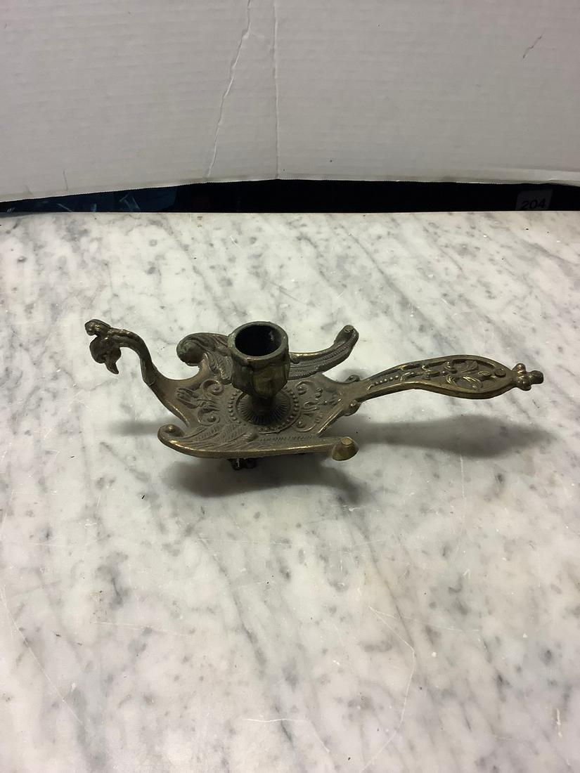 Vintage brass peacock candle holder 9 inch long (1 of 1)