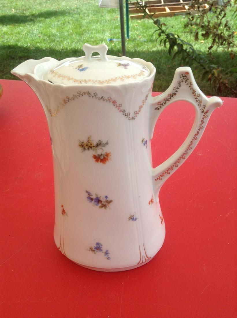 Signed Dresden Flowers Teapot 9" (1 of 1)