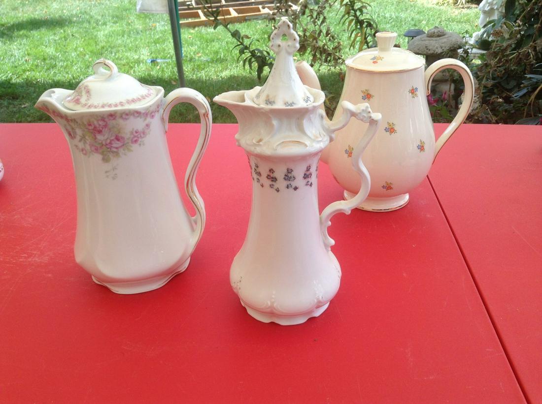 Lot of early teapots - Denmark with crazing, Austria, (1 of 1)