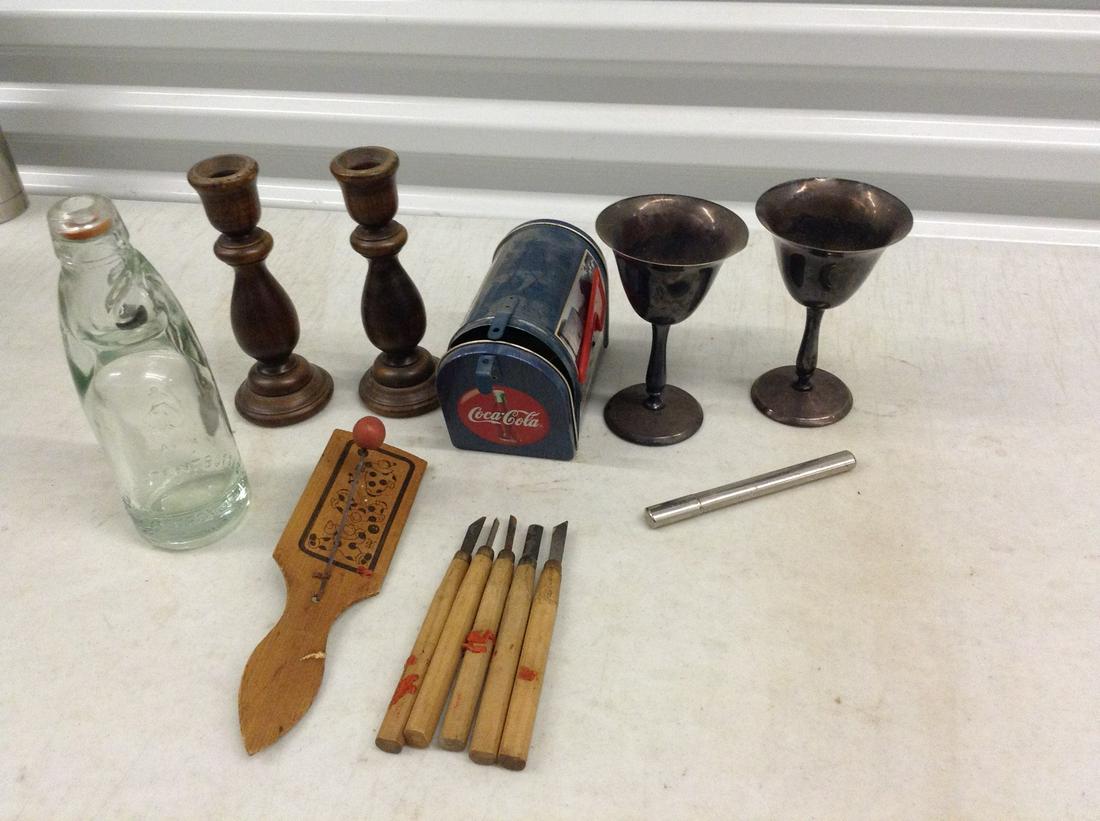 Coca Cola Tin Mailbox, Candle Sticks and More (1 of 1)