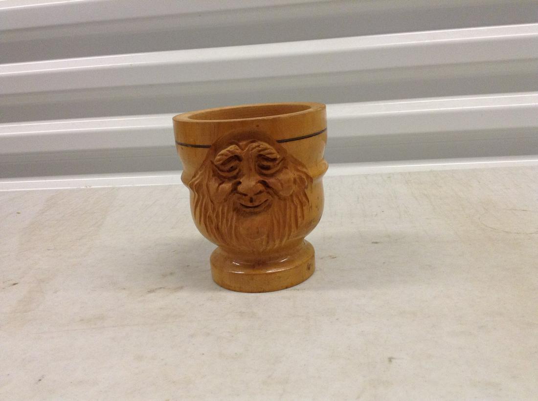 Wooden Carved Mortar Grinding Bowl (1 of 1)