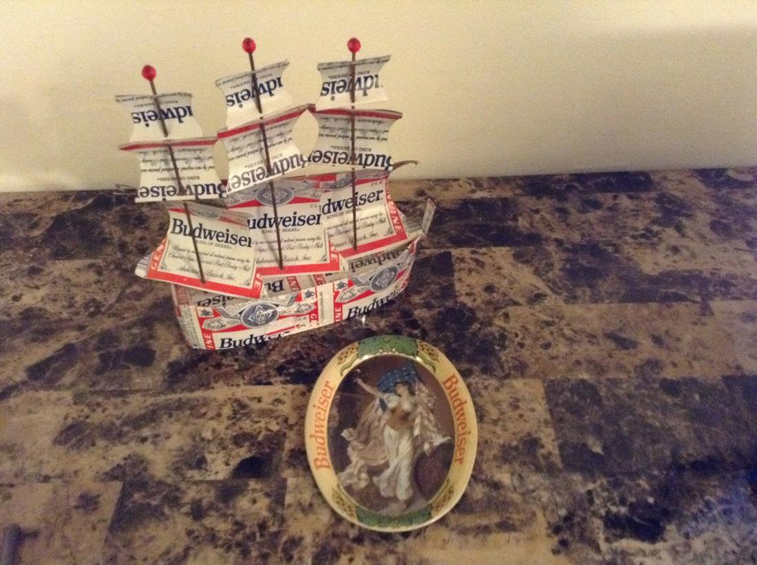 Budweiser Handmade Boat and Small Tray (1 of 1)