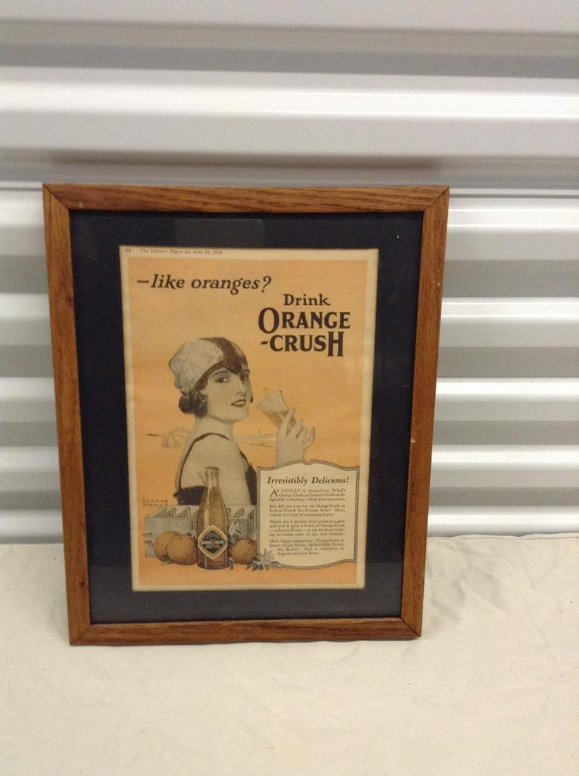 1920 orange crush advertisement framed (1 of 1)