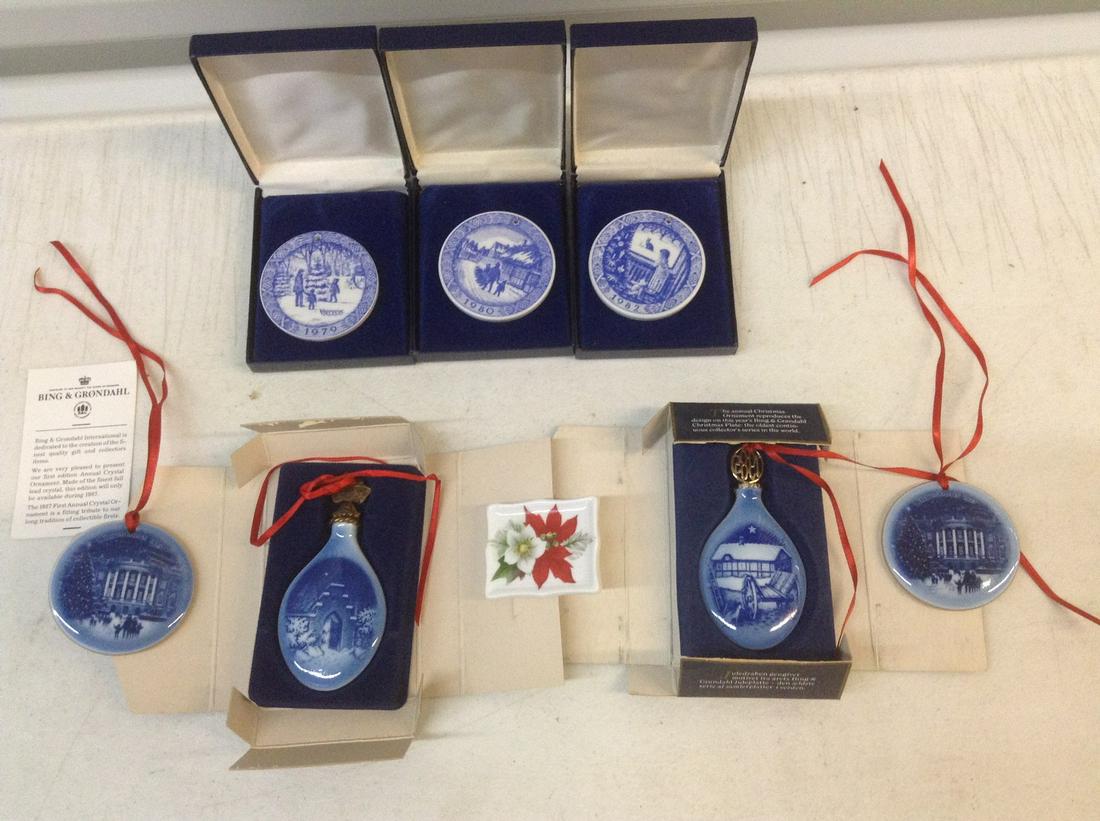 Royal Copenhagen & Bing & Grondahl ornaments most with: Royal Copenhagen & Bing & Grondahl ornaments most with boxes