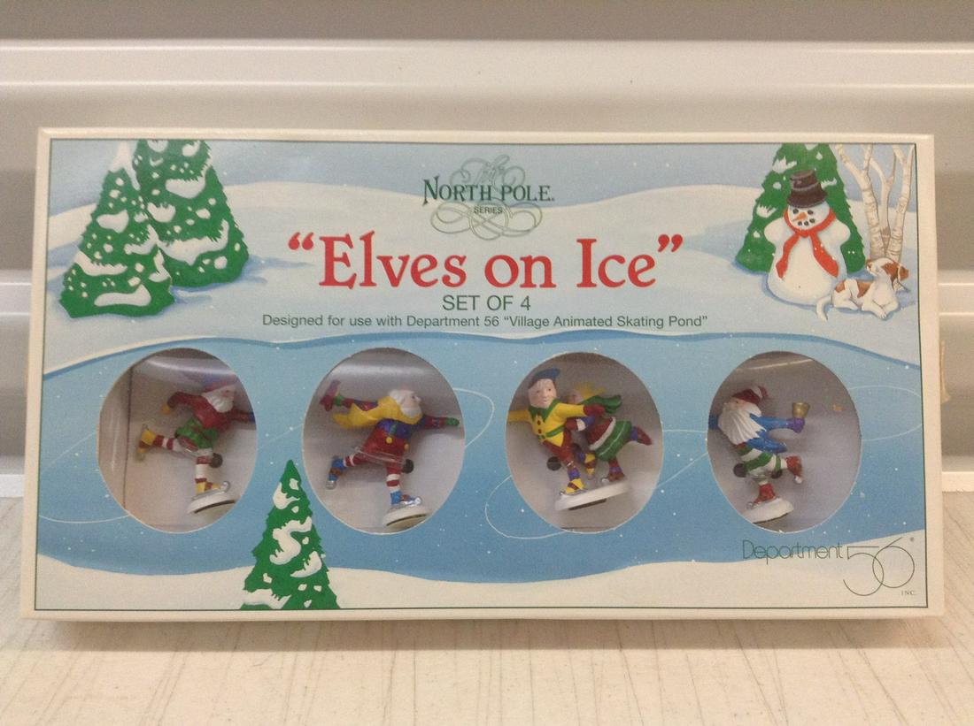 Dept 56 North Pole "Elves on Ice" in the box: Dept 56 North Pole "Elves on Ice" in the box
