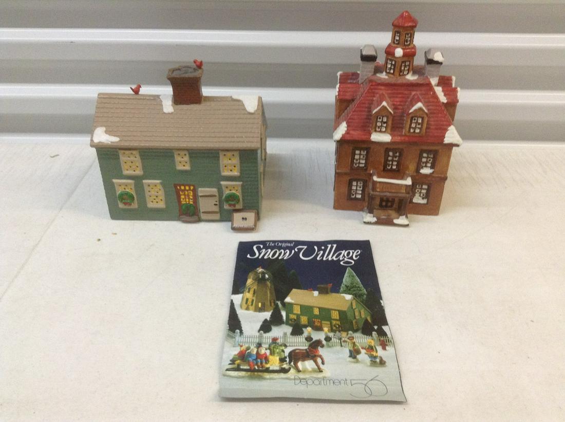 1988 Dept. 56 Snow Village "Home Sweet Home" and: 1988 Dept. 56 Snow Village "Home Sweet Home" and "Baroque Mansion" Lighted House