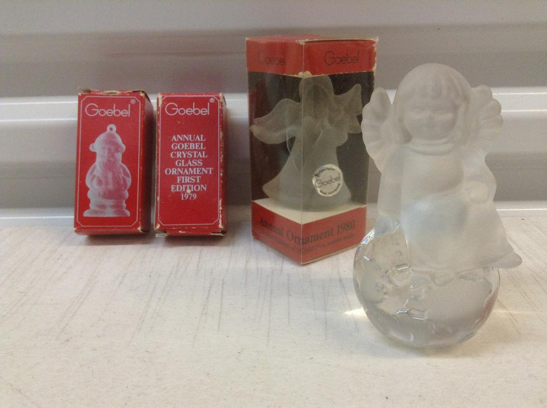 Goebel W Germany Crystal Ornaments and Angel: Goebel W Germany Crystal Ornaments and Angel