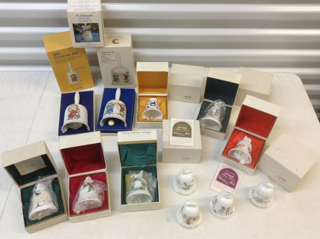 Large lot of 1970s Noritake Made in Japan, Hummel and: Large lot of 1970s Noritake Made in Japan, Hummel and Schmid Bells - most in boxes