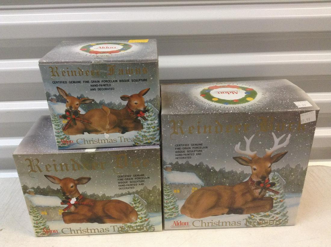 Aldon Porcelain Bisque Deer in the boxes: Aldon Porcelain Bisque Deer in the boxes