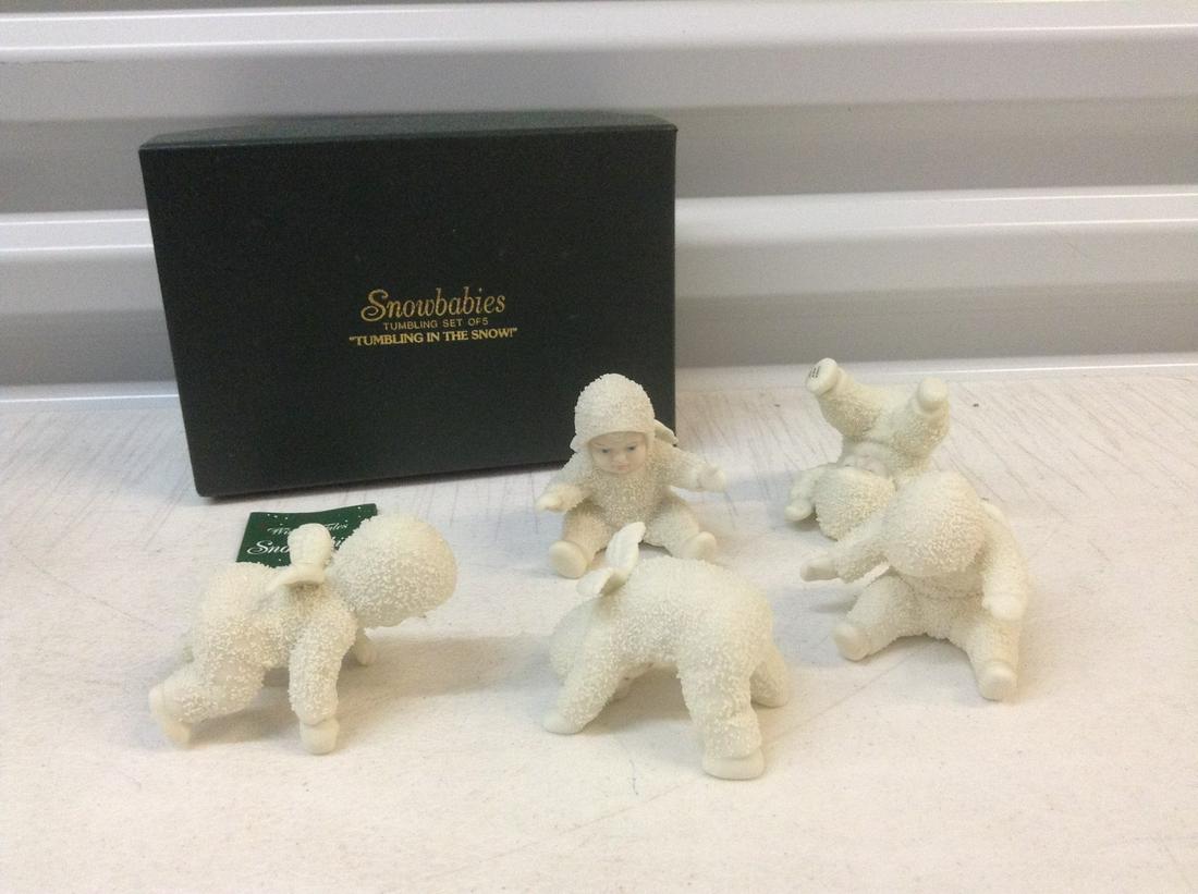 Set of 5 Dept. 56 Snowbabies "Tumbling in the snow" (1 of 1)