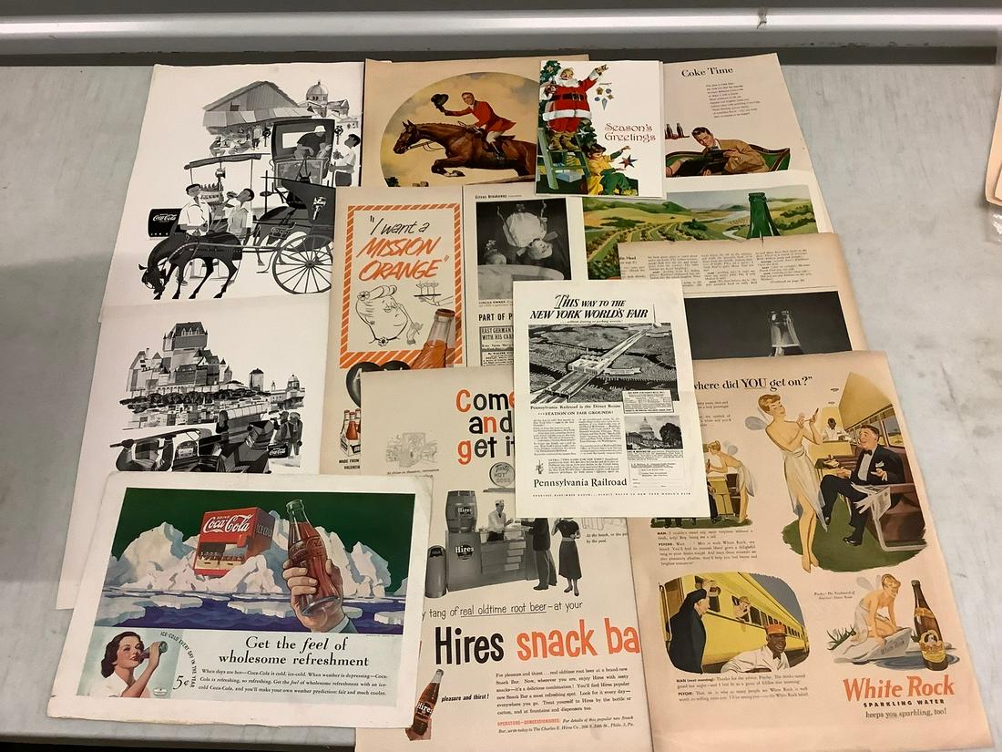 Lot of Vintage Coca Cola Magazine Advertisements and (1 of 1)