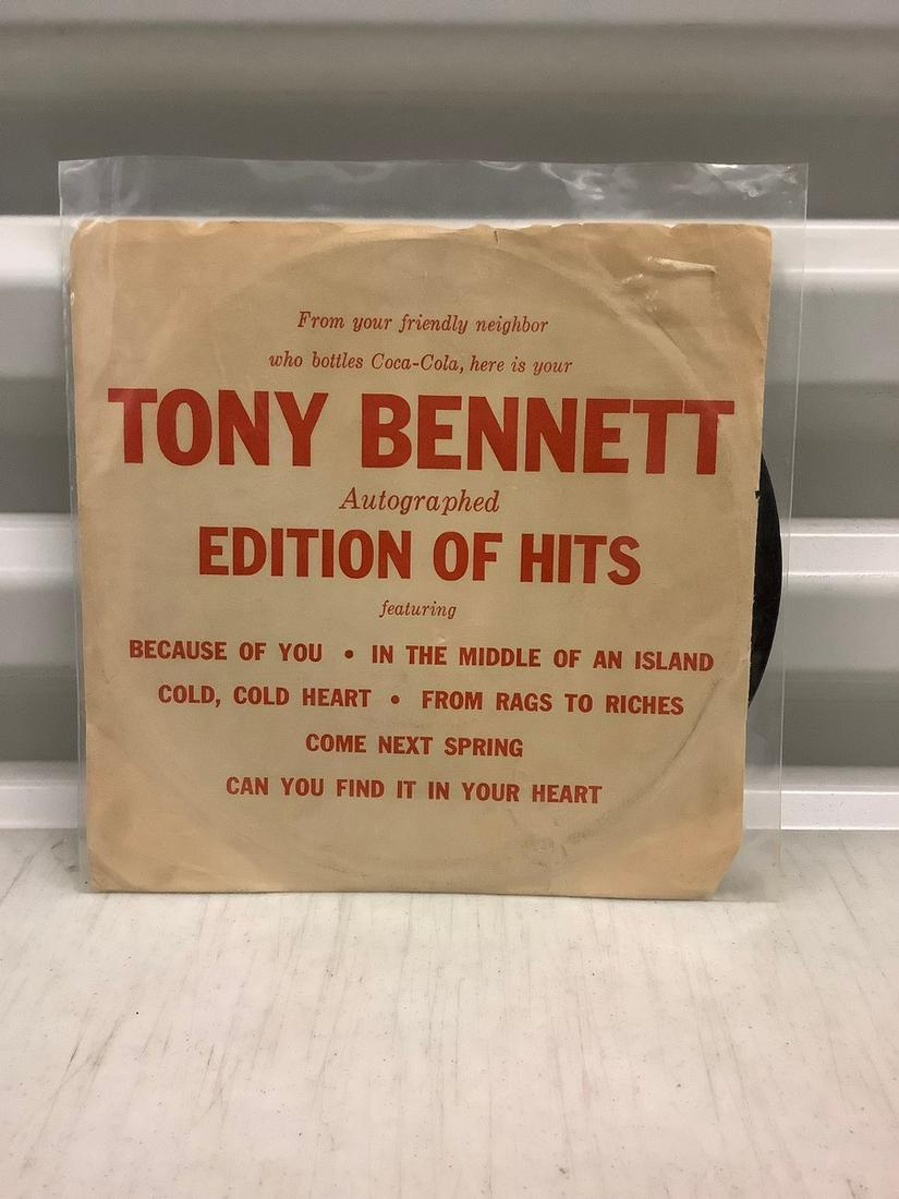 Tony Bennett Autographed Editions of Hits 45 Record (1 of 1)