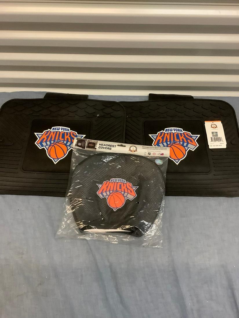 New York Knicks Floor Mats and head rest cover (1 of 1)