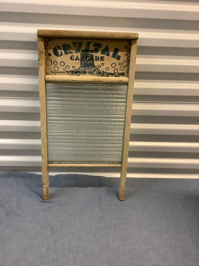 Crystal Cascade washboard glass and wood 24 inch tall (1 of 1)